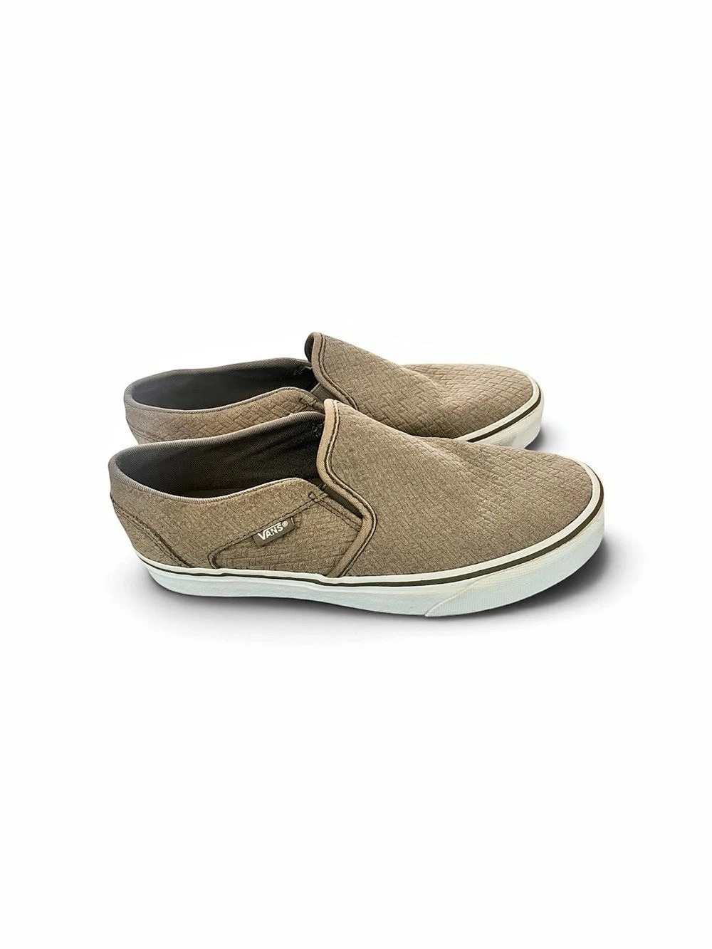Vans Classic Slip-On Sneakers Taupe Textured Women’s 7.5 Like New